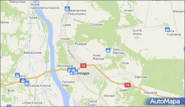 mapa Nowy Rachów, Nowy Rachów na mapie Targeo