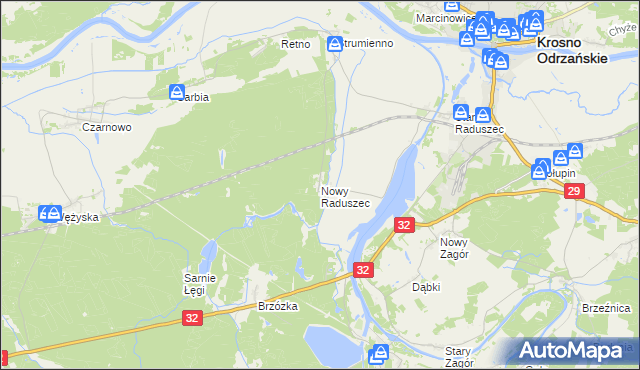 mapa Nowy Raduszec, Nowy Raduszec na mapie Targeo