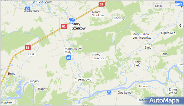 mapa Nowy Strachocin, Nowy Strachocin na mapie Targeo