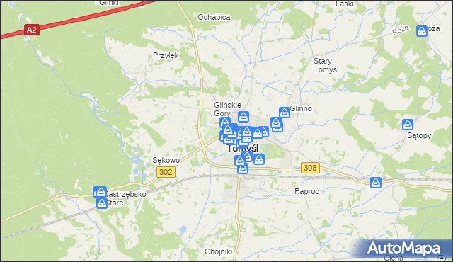 mapa Nowy Tomyśl, Nowy Tomyśl na mapie Targeo