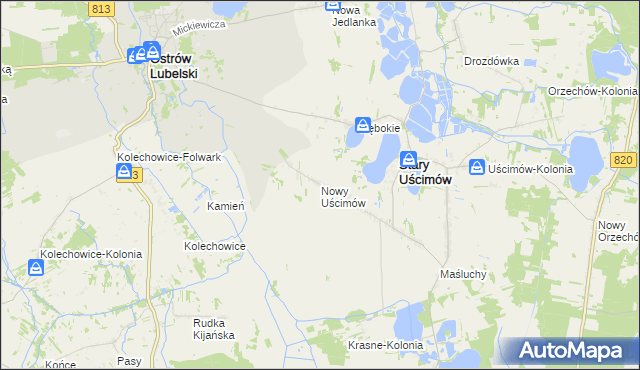 mapa Nowy Uścimów, Nowy Uścimów na mapie Targeo