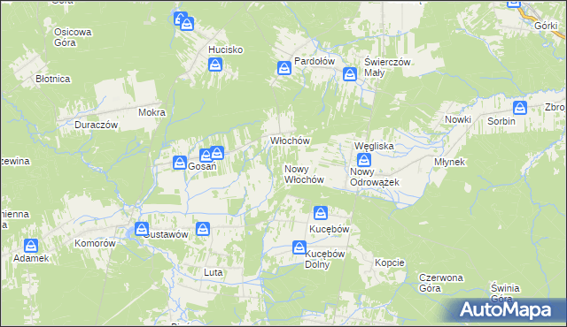 mapa Nowy Włochów, Nowy Włochów na mapie Targeo