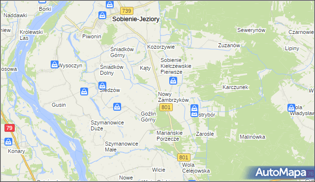 mapa Nowy Zambrzyków, Nowy Zambrzyków na mapie Targeo