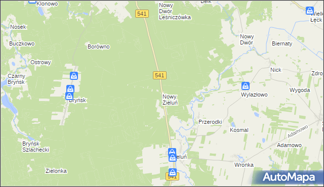 mapa Nowy Zieluń, Nowy Zieluń na mapie Targeo