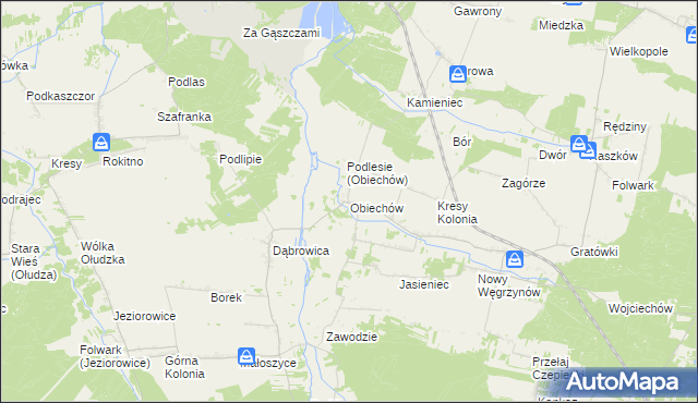 mapa Obiechów, Obiechów na mapie Targeo