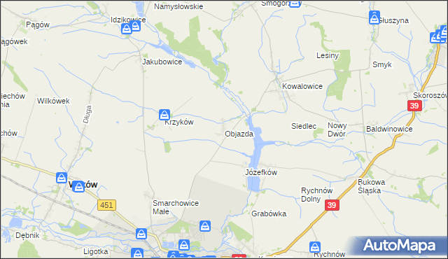 mapa Objazda gmina Namysłów, Objazda gmina Namysłów na mapie Targeo