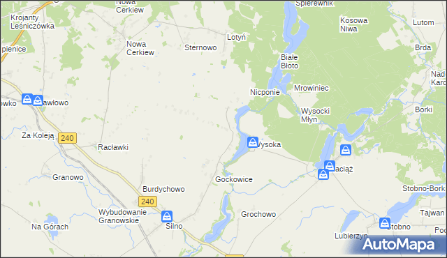 mapa Objezierze gmina Chojnice, Objezierze gmina Chojnice na mapie Targeo