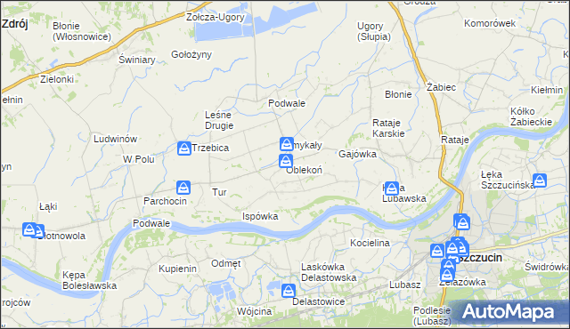 mapa Oblekoń, Oblekoń na mapie Targeo