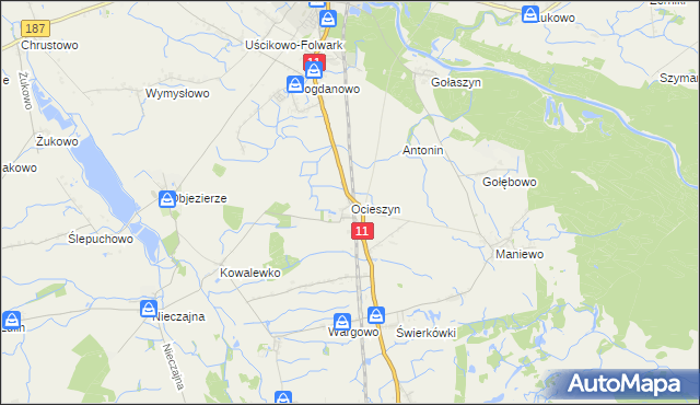 mapa Ocieszyn, Ocieszyn na mapie Targeo