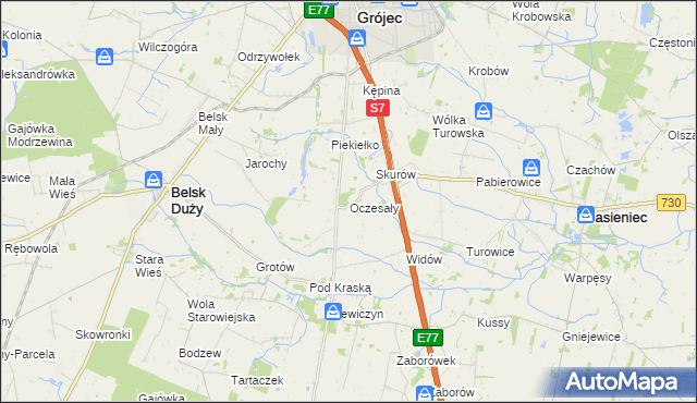 mapa Oczesały, Oczesały na mapie Targeo