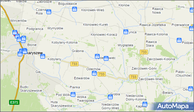 mapa Odechowiec, Odechowiec na mapie Targeo