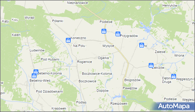 mapa Ogarka, Ogarka na mapie Targeo