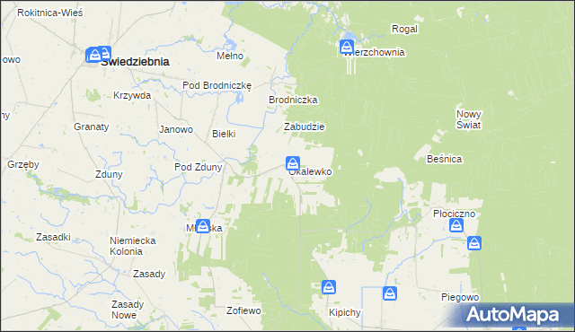 mapa Okalewko, Okalewko na mapie Targeo