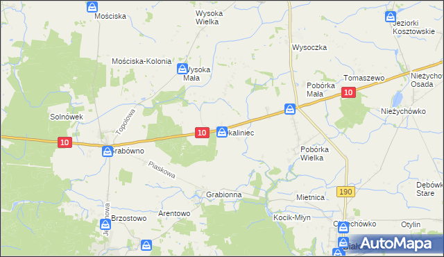 mapa Okaliniec, Okaliniec na mapie Targeo