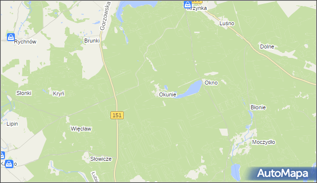 mapa Okunie, Okunie na mapie Targeo