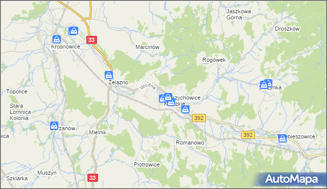 mapa Ołdrzychowice Kłodzkie, Ołdrzychowice Kłodzkie na mapie Targeo