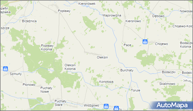 mapa Oleksin gmina Brańsk, Oleksin gmina Brańsk na mapie Targeo