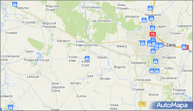 mapa Oleszki, Oleszki na mapie Targeo