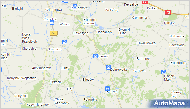 mapa Olganów, Olganów na mapie Targeo