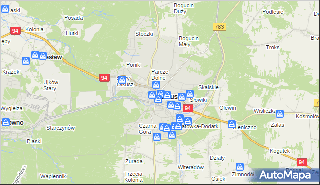 mapa Olkusz, Olkusz na mapie Targeo