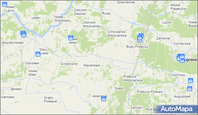 mapa Olszaki, Olszaki na mapie Targeo