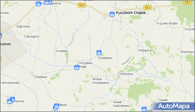 mapa Olszewko gmina Kuczbork-Osada, Olszewko gmina Kuczbork-Osada na mapie Targeo