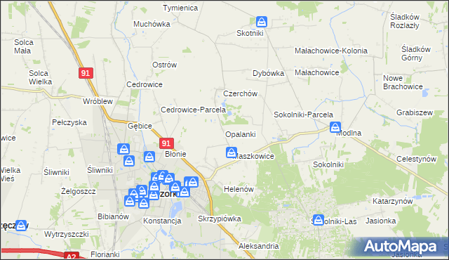 mapa Opalanki gmina Ozorków, Opalanki gmina Ozorków na mapie Targeo