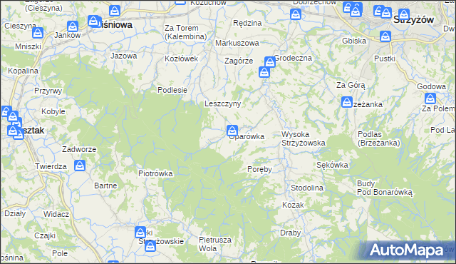 mapa Oparówka, Oparówka na mapie Targeo