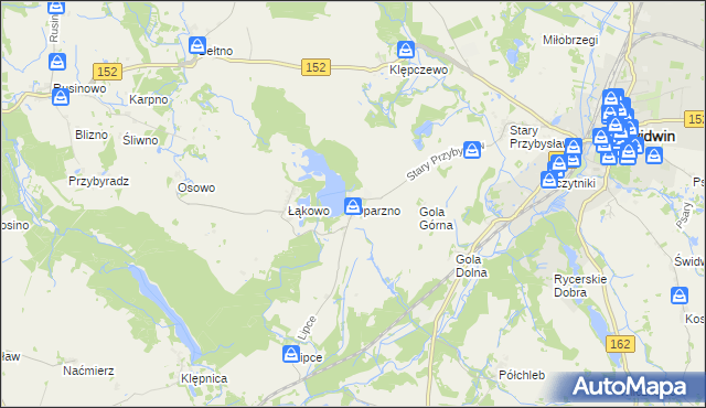 mapa Oparzno, Oparzno na mapie Targeo