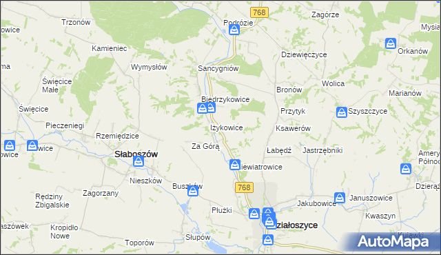 mapa Opatkowice gmina Działoszyce, Opatkowice gmina Działoszyce na mapie Targeo