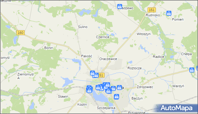 mapa Oraczewice, Oraczewice na mapie Targeo