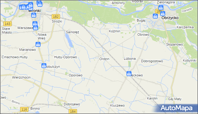 mapa Ordzin, Ordzin na mapie Targeo