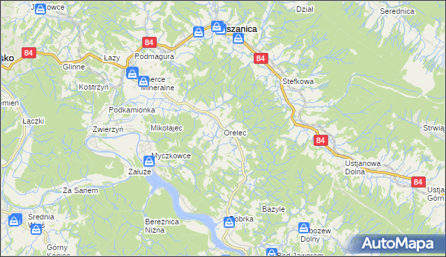 mapa Orelec, Orelec na mapie Targeo