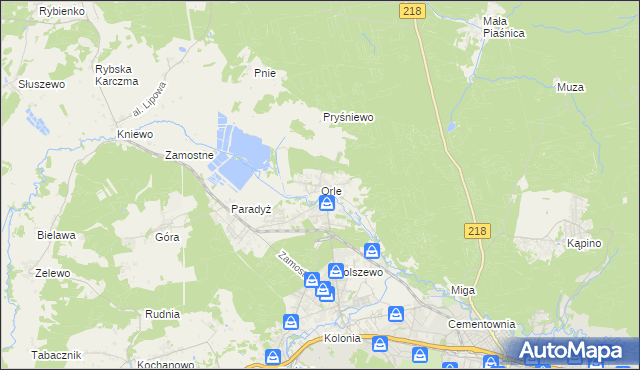 mapa Orle gmina Wejherowo, Orle gmina Wejherowo na mapie Targeo