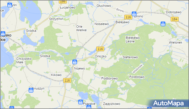 mapa Orliczko, Orliczko na mapie Targeo