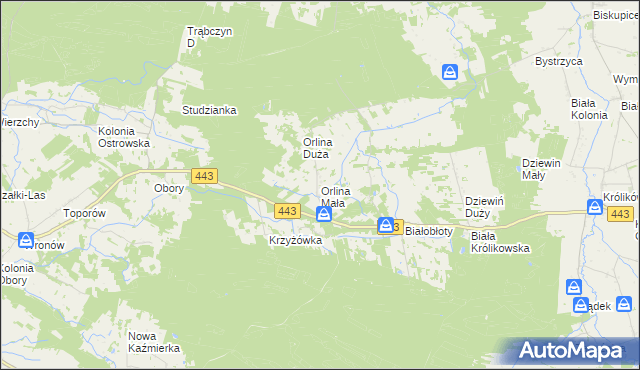 mapa Orlina Mała, Orlina Mała na mapie Targeo