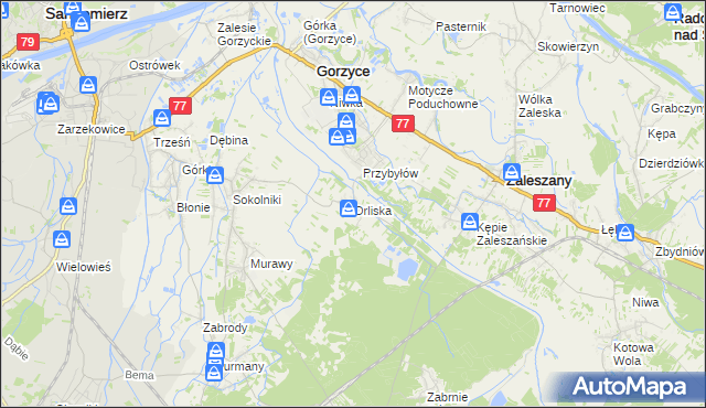 mapa Orliska, Orliska na mapie Targeo