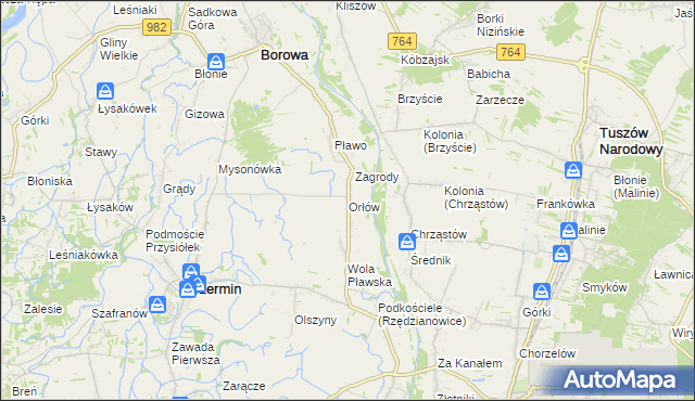 mapa Orłów gmina Borowa, Orłów gmina Borowa na mapie Targeo