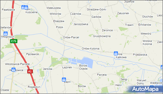 mapa Orłów-Kolonia, Orłów-Kolonia na mapie Targeo