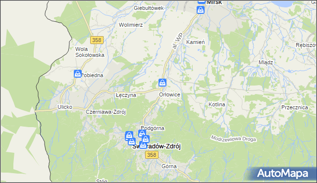 mapa Orłowice, Orłowice na mapie Targeo