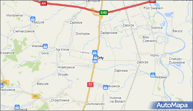 mapa Orły powiat przemyski, Orły powiat przemyski na mapie Targeo