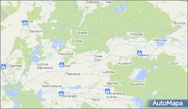 mapa Osiek Duży, Osiek Duży na mapie Targeo