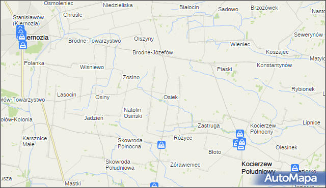 mapa Osiek gmina Kocierzew Południowy, Osiek gmina Kocierzew Południowy na mapie Targeo