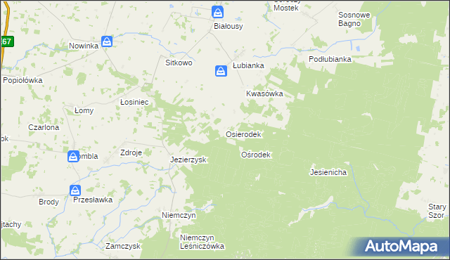 mapa Osierodek, Osierodek na mapie Targeo