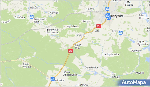 mapa Oska Piła, Oska Piła na mapie Targeo