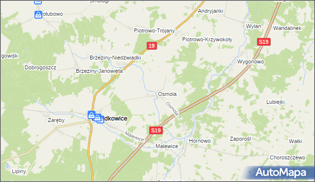 mapa Osmola, Osmola na mapie Targeo