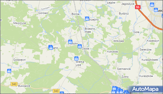 mapa Osola, Osola na mapie Targeo