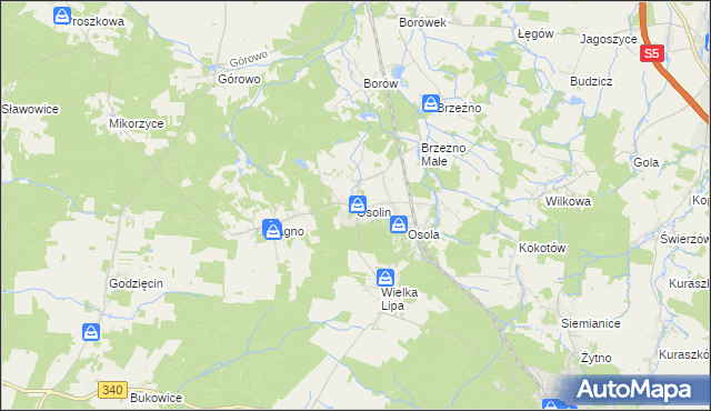 mapa Osolin, Osolin na mapie Targeo