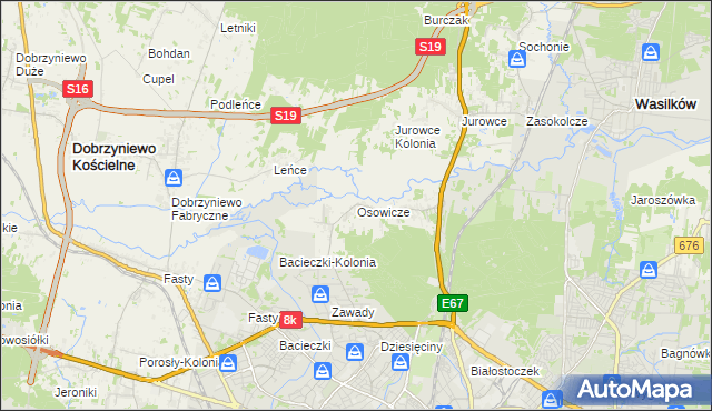 mapa Osowicze, Osowicze na mapie Targeo