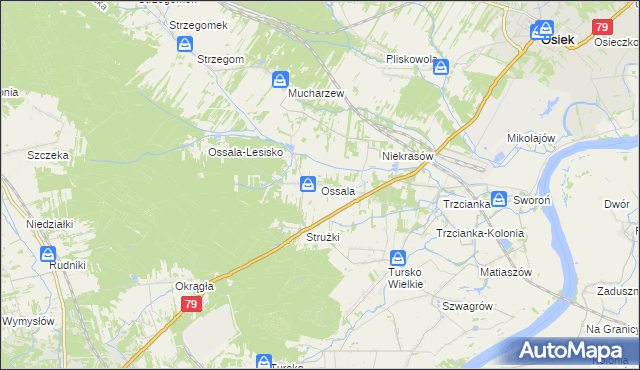 mapa Ossala, Ossala na mapie Targeo